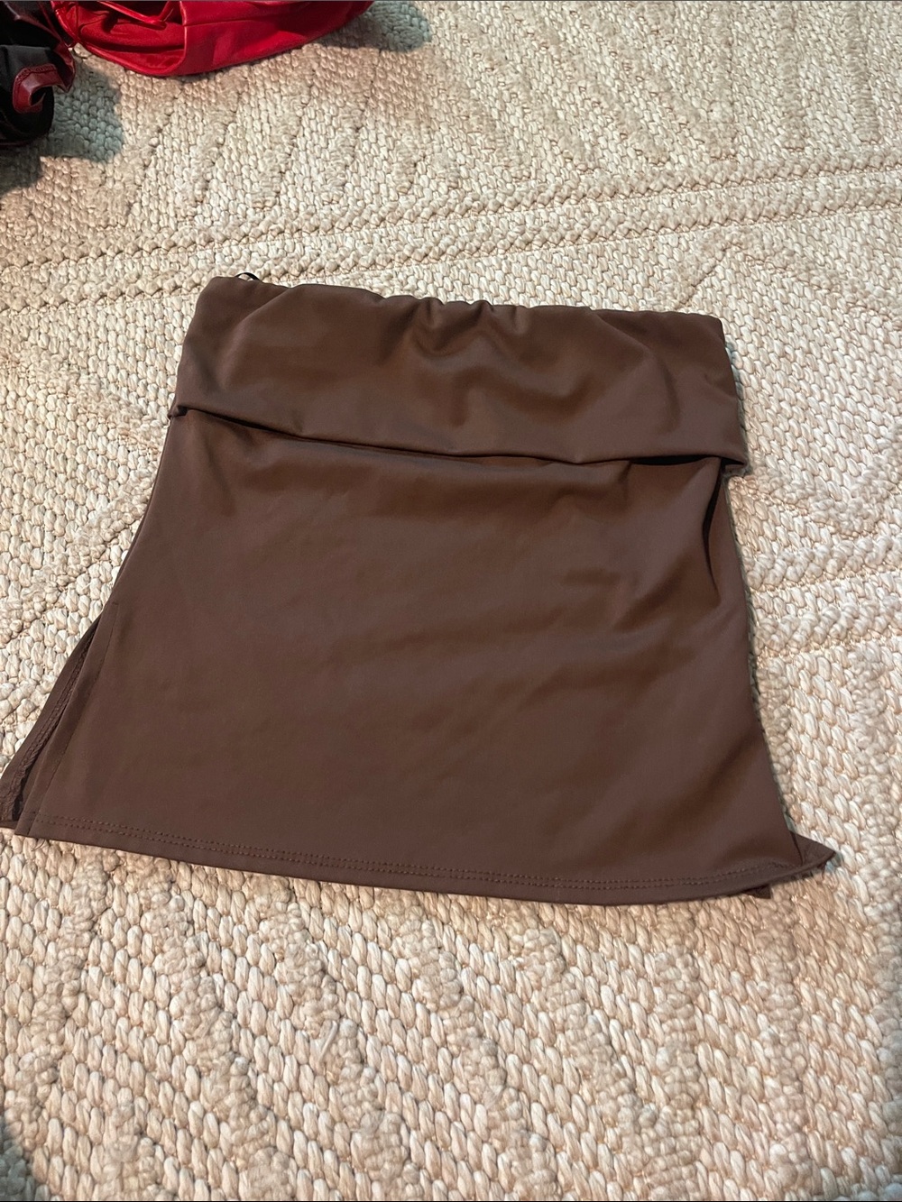 gaze Chocolate Brown Fold-Over Tank Top